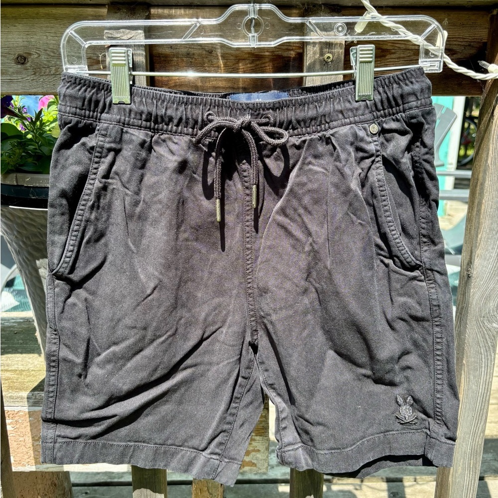 Psycho Bunny Mens Willis Stretch Shorts in Black Men’s Size XXS